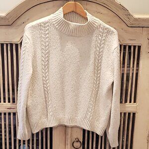 Chelsea and Violet Cream Colored Sweater with Metalic Threading Medium Large